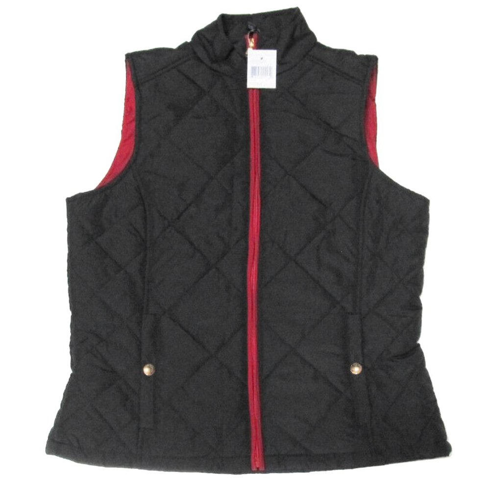 New Lauren Ralph Lauren Vest! Black Gold Hardware Quilted Lighter Weight